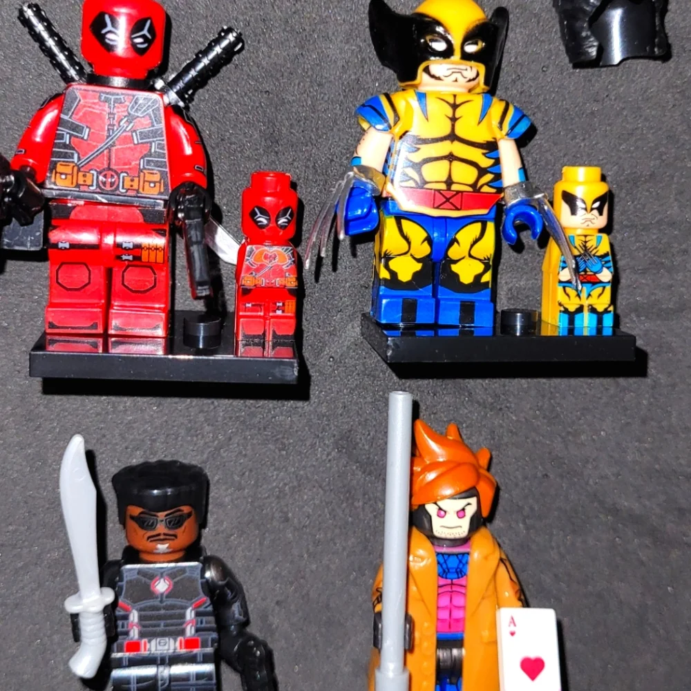 New Deadpool,Wolverine, Blade, Colosus & Gambit mini figure set